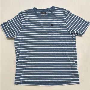 Hurley Blue and White Short Sleeve Tee Nautical Stripes